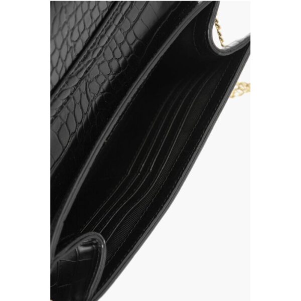 Moschino LOVE Crocodile Effect Faux Leather Bag with Golden Chain - Image 5