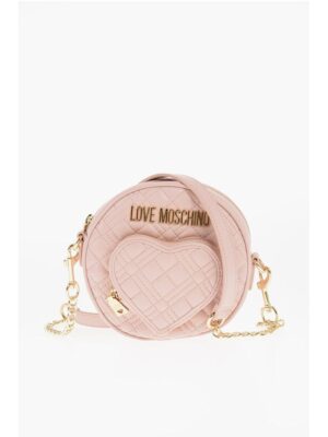 Moschino LOVE Round Crossbody Bag with Heart-Shaped Pocket