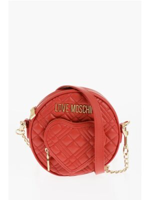 Moschino LOVE Round Crossbody Bag with Heart-Shaped Pocket