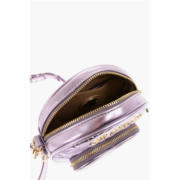 Moschino LOVE Quilted Metallic Faux Leather Bag with Heart-Shaped Poc - Image 4