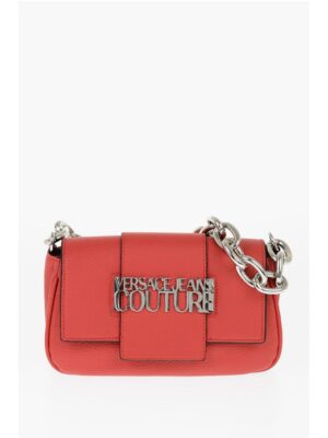 Versace JEANS COUTURE Textured Faux Leather Crossbody Bag with Silve