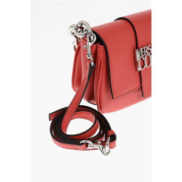 Versace JEANS COUTURE Textured Faux Leather Crossbody Bag with Silve - Image 4