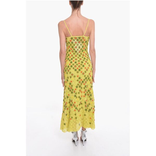 Bottega Veneta Viscose-crochet Flared Dress with Beaded Floral Motif - Image 2