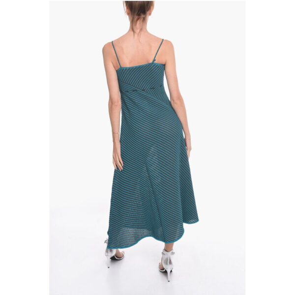 Bottega Veneta Striped Cotton Blend Maxidress with Drawstring - Image 2