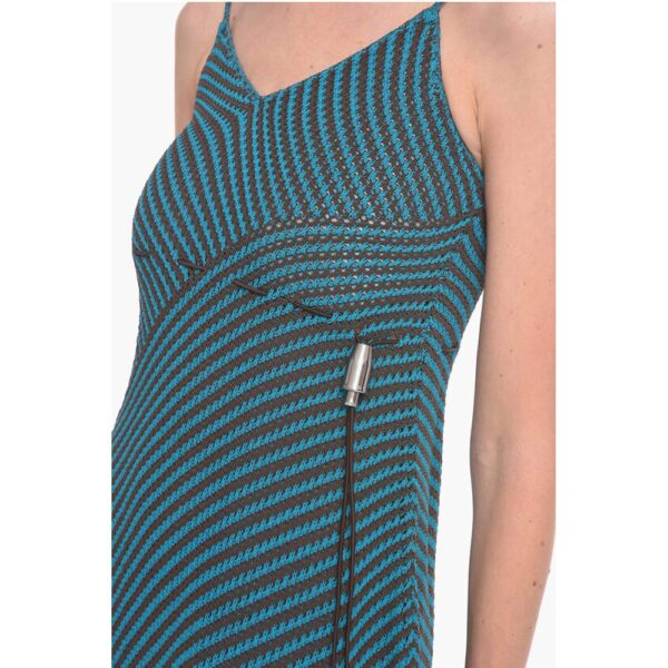 Bottega Veneta Striped Cotton Blend Maxidress with Drawstring - Image 3