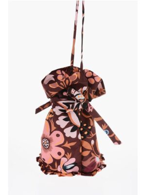 La Double J Patterned Bucket Bag with Ruffle Details