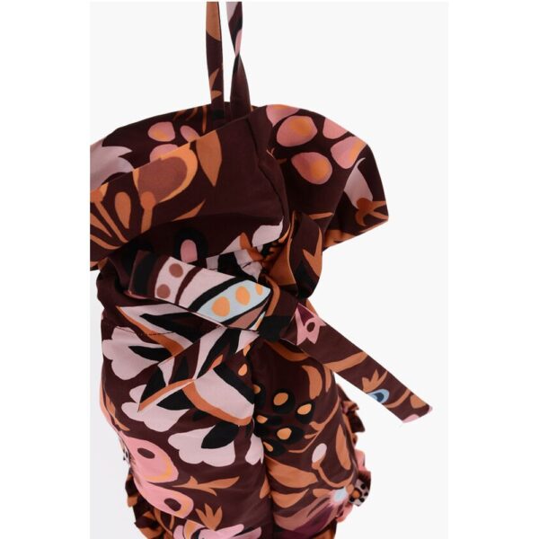 La Double J Patterned Bucket Bag with Ruffle Details - Image 2