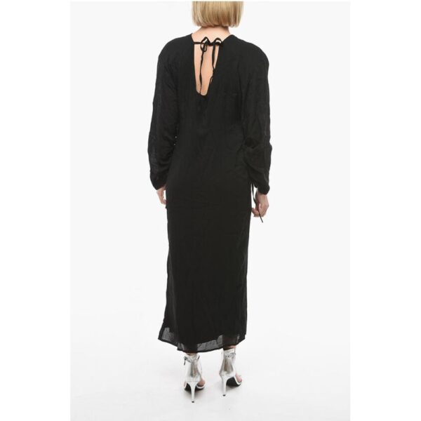 Birgitte Herskind Checked RYAN Maxi Dress with billowing Sleeve and V-Neck - Image 2