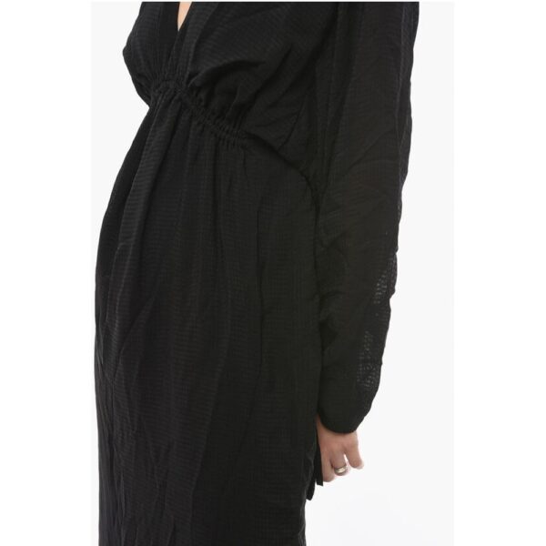 Birgitte Herskind Checked RYAN Maxi Dress with billowing Sleeve and V-Neck - Image 3