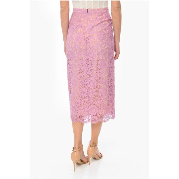 Super Blond Lace Long Skirt with Petticoat and Front Vent - Image 2