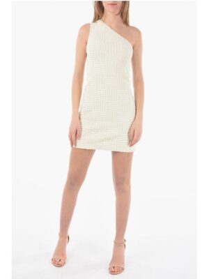 Bottega Veneta Braided Sponge One Shoulder INTRECCIO TOWELLING Mini Dress