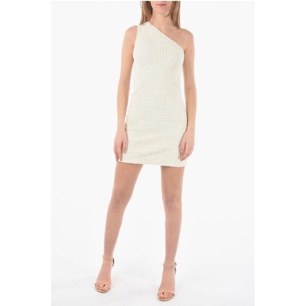 Bottega Veneta Braided Sponge One Shoulder INTRECCIO TOWELLING Mini Dress