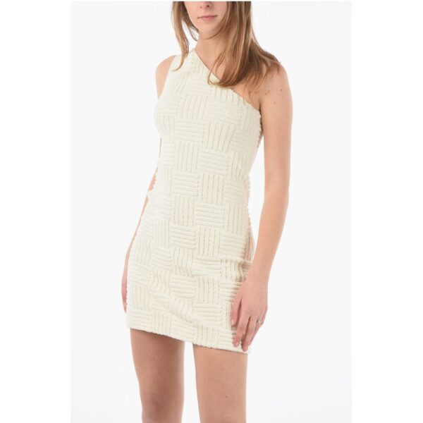 Bottega Veneta Braided Sponge One Shoulder INTRECCIO TOWELLING Mini Dress - Image 4