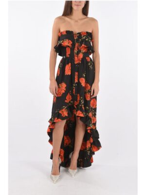 Philipp Plein COUTURE floral-print silk APPEAL sweetheart neckline straple