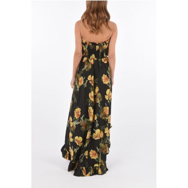 Philipp Plein COUTURE floral-print silk APPEAL strapless maxi asymmetrical - Image 2