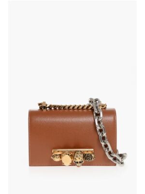Alexander McQueen Leather JEWELLED SATCHEL Mini Bag with Shoulder Chain