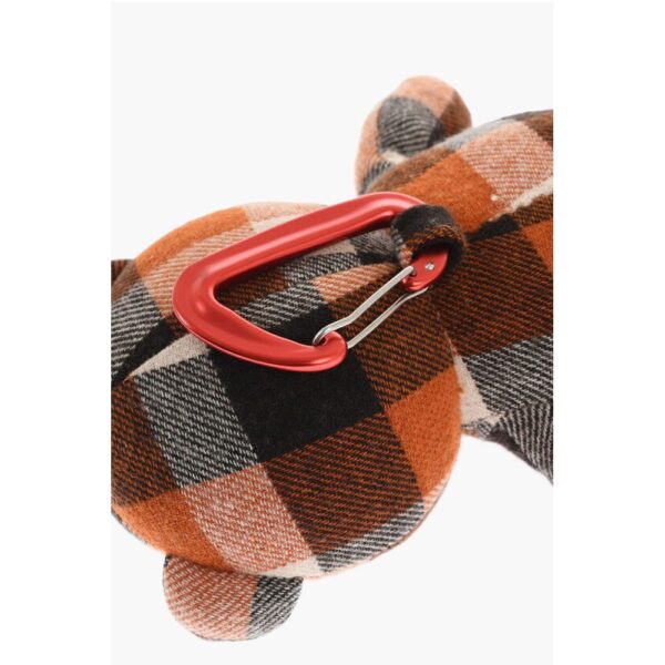 Dsquared² Checked Wool Teddy Bear Keyring - Image 3