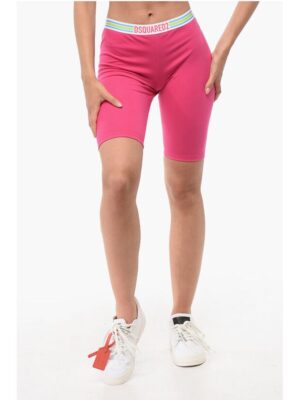 Dsquared² Cotton Stretch Cycling Shorts with Logoed Band