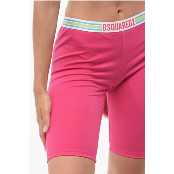 Dsquared² Cotton Stretch Cycling Shorts with Logoed Band - Image 3
