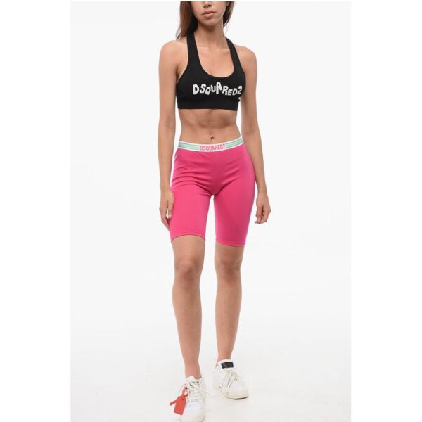 Dsquared² Cotton Stretch Cycling Shorts with Logoed Band - Image 4