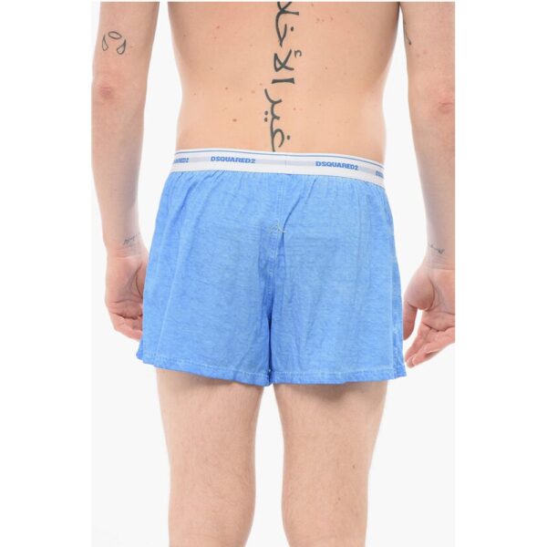 Dsquared² Linen Blend Boxers With Logoed Waistband - Image 2