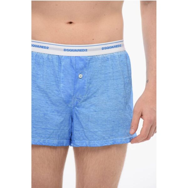 Dsquared² Linen Blend Boxers With Logoed Waistband - Image 3