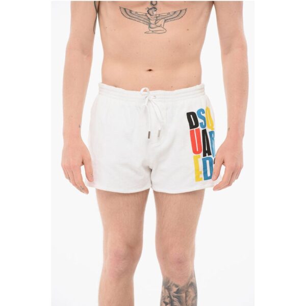 Dsquared² Terry Cotton Swim Shorts with Side Logo