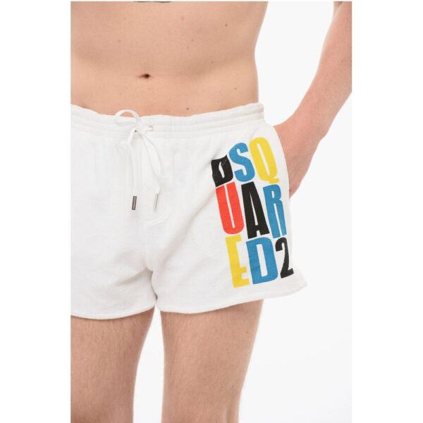 Dsquared² Terry Cotton Swim Shorts with Side Logo - Image 3