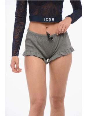 Dsquared² Ribbed Cotton Blend Pijama Shorts