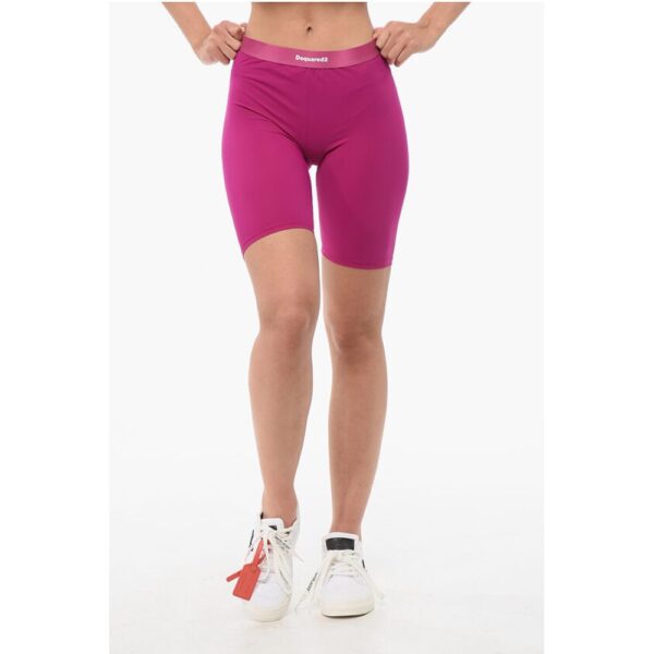 Dsquared² Solid Color Nylon Stretch Cycling Shorts