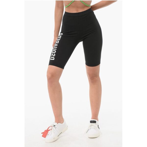 Dsquared² Cotton Stretch Cycling Shorts with Side Logo