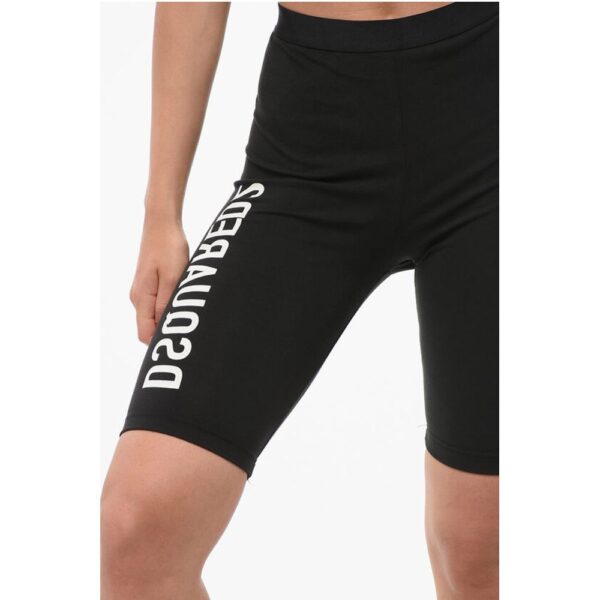 Dsquared² Cotton Stretch Cycling Shorts with Side Logo - Image 3