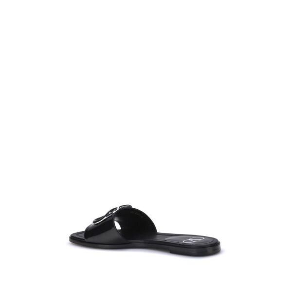 Valentino Garavani Patent leathe VLogo slide Sandals - Image 3