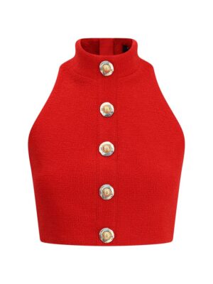 Balmain Bouclé wool crop Top