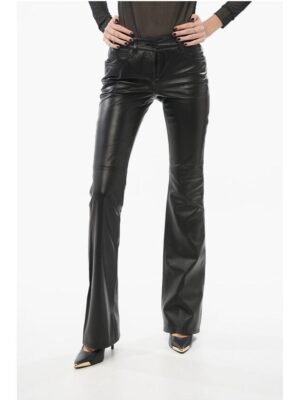 Off-White Leather Flared Pants