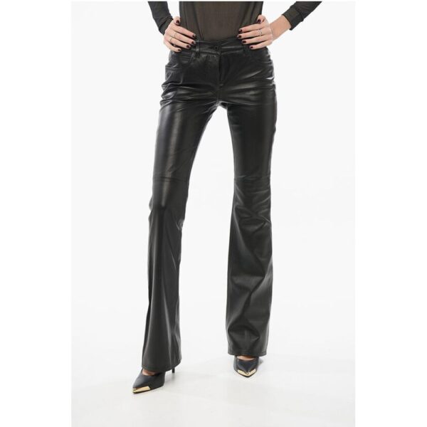 Off-White Leather Flared Pants
