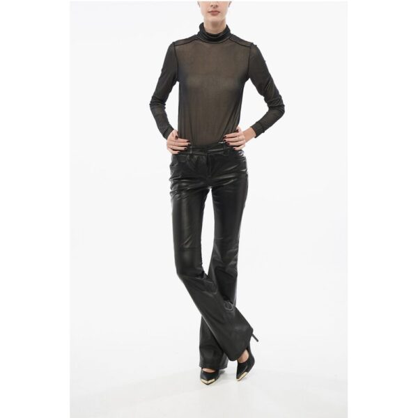 Off-White Leather Flared Pants - Image 4