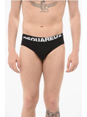 Dsquared² Cotton Slip With Logoed Waistband