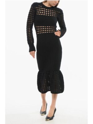 Alexander McQueen Openwork Knitted Trumpet Dress