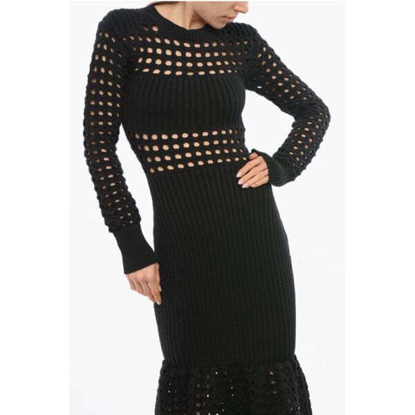 Alexander McQueen Openwork Knitted Trumpet Dress - Image 3