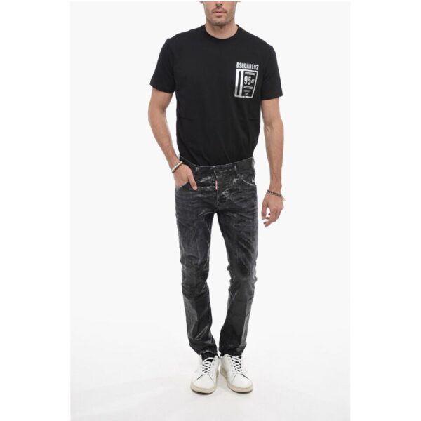 Dsquared² Coated Cotton Skater Denims with Distressed Detail - Image 4