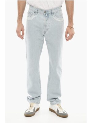 032c Light Wash Regular Fit Jeans with Metal Logo 20cm