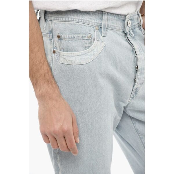032c Light Wash Regular Fit Jeans with Metal Logo 20cm - Image 3