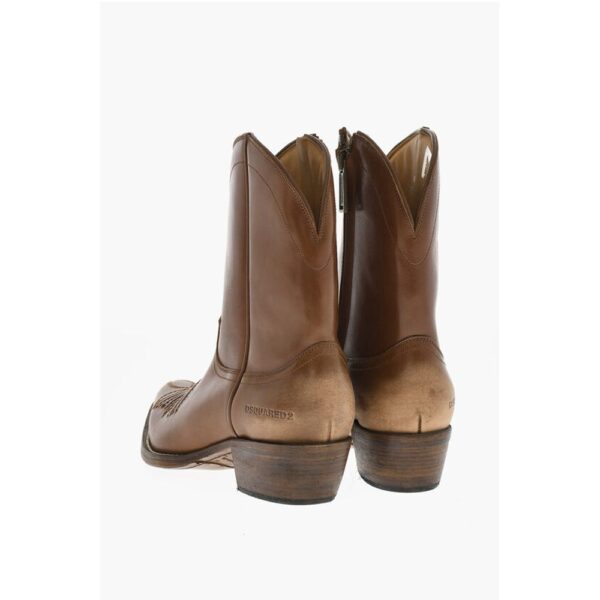 Dsquared² Leather VINTAGE Texan Boots - Image 2