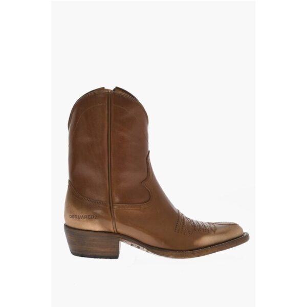 Dsquared² Leather VINTAGE Texan Boots - Image 3