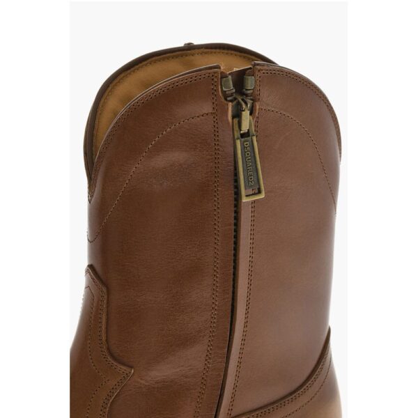 Dsquared² Leather VINTAGE Texan Boots - Image 5