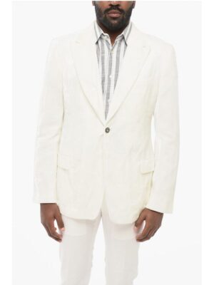 Armani EMPORIO Jacquard Velour Blazer with Peak Lapel