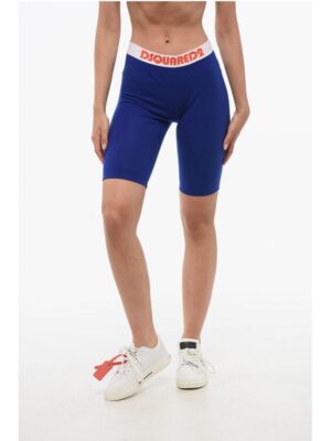 Dsquared² Cotton Stretch Cycling Shorts with Logoed Band