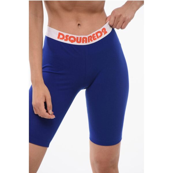 Dsquared² Cotton Stretch Cycling Shorts with Logoed Band - Image 3