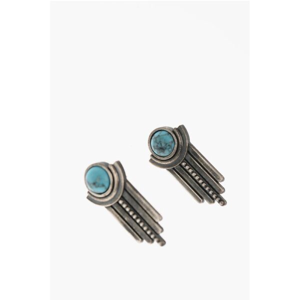 NOVE25 Silver SOLE e PIOGGIA Earrings with Central Stone